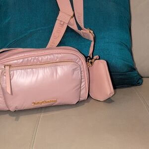 Juicy Couture Pink Crossbody Bag With Removable Pouch. NWT
